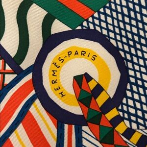 Hermes Multicolor Geometric Scarf